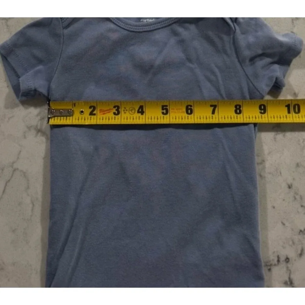 Carters Baby Boy Bodysuit One Piece 18 Months Slate Blue Short Sleeve Cotton